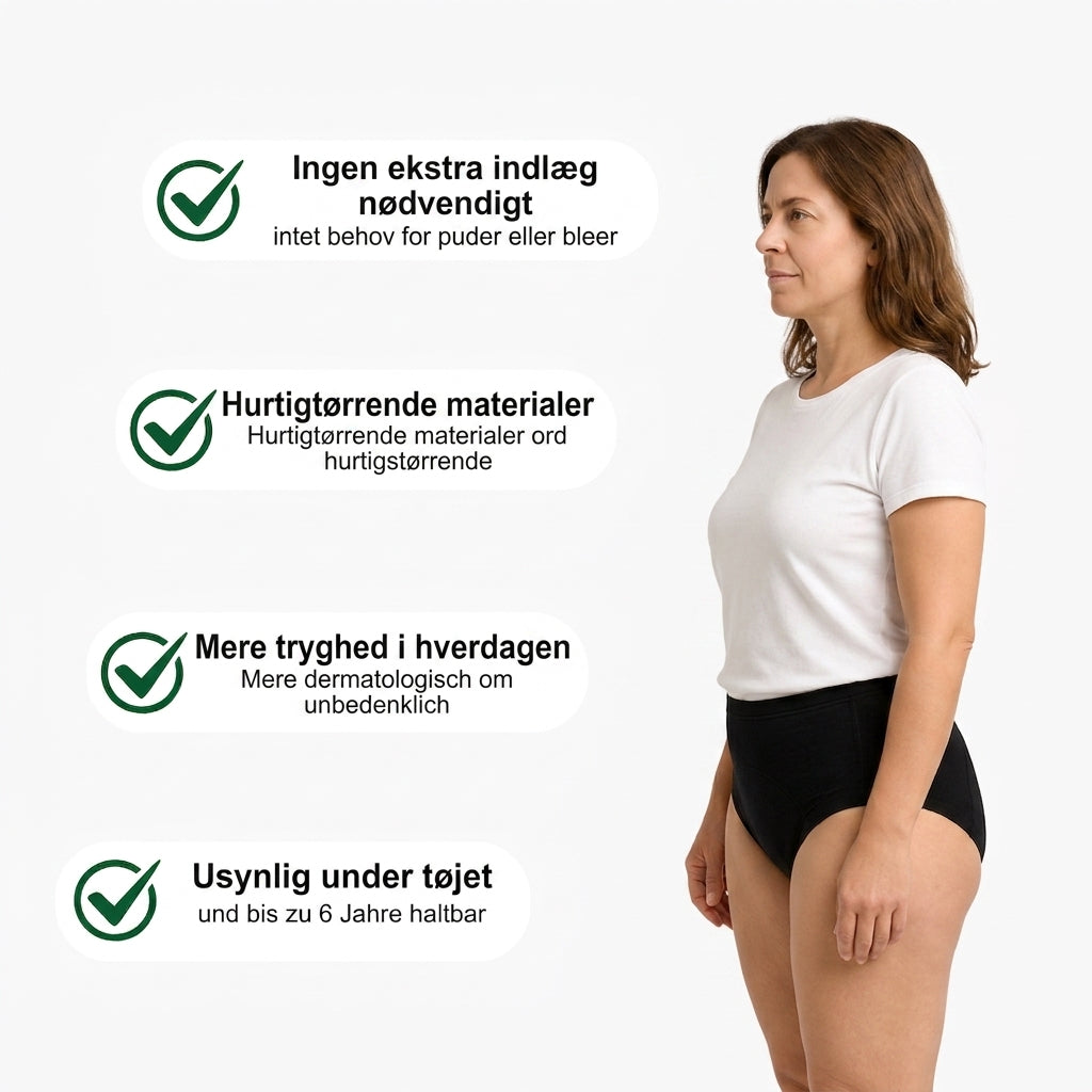 DameTryg™ | Diskrete inkontinens underbukser (300 ml)