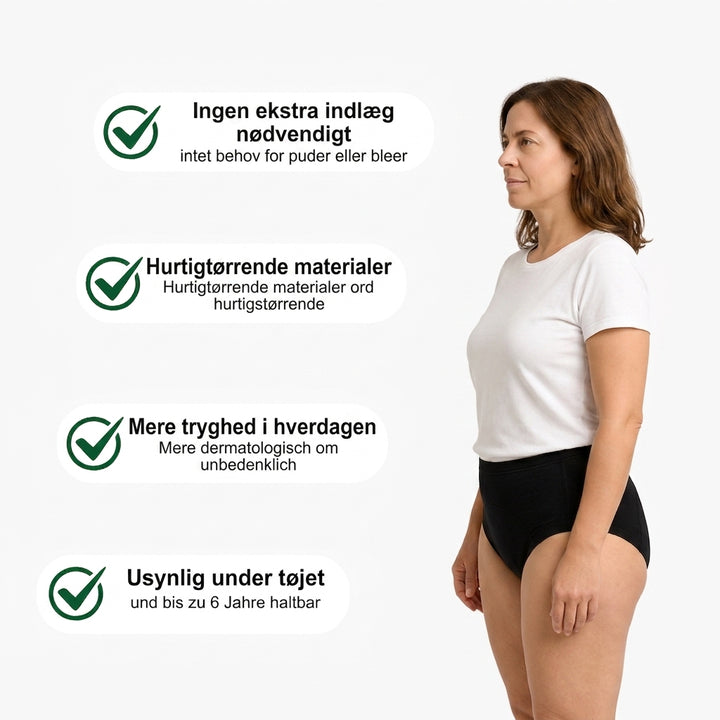 DameTryg™ | Diskrete inkontinens underbukser (300 ml)