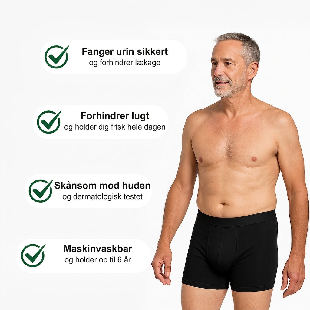 DryGuard™ | Inkontinens boxershorts til mænd – 300ML absorption