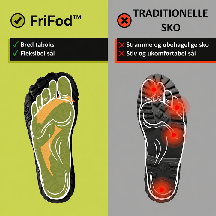 FriFod™ | Naturlige barefoot sko til smertefri bevægelse