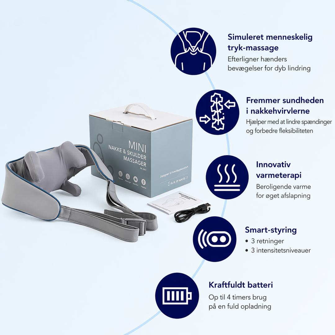 SmartNakke™ | Elektrisk massage med varme og lindring