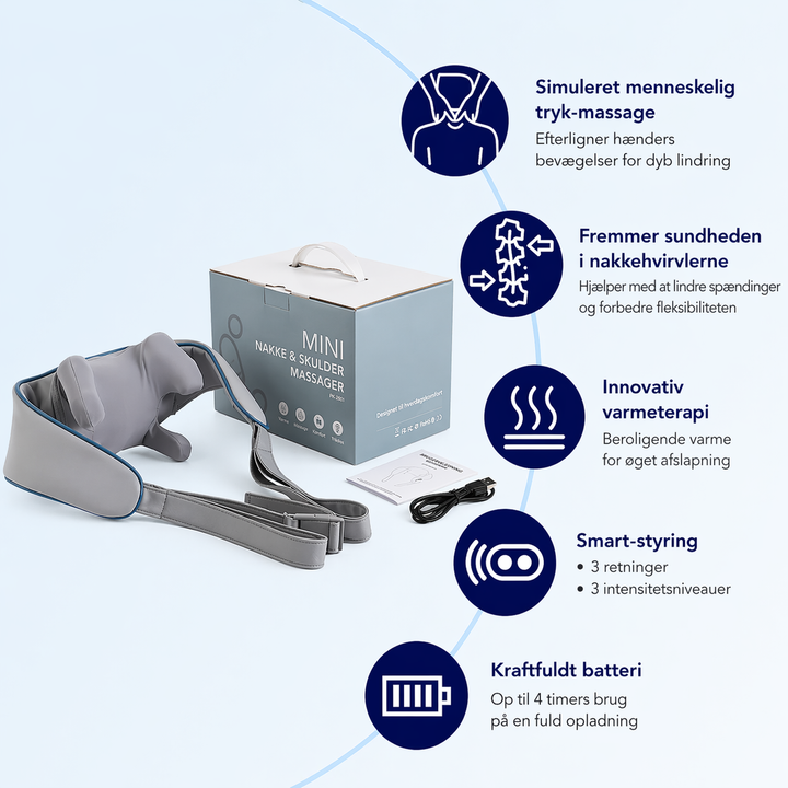 SmartNakke™ | Elektrisk massage med varme og lindring
