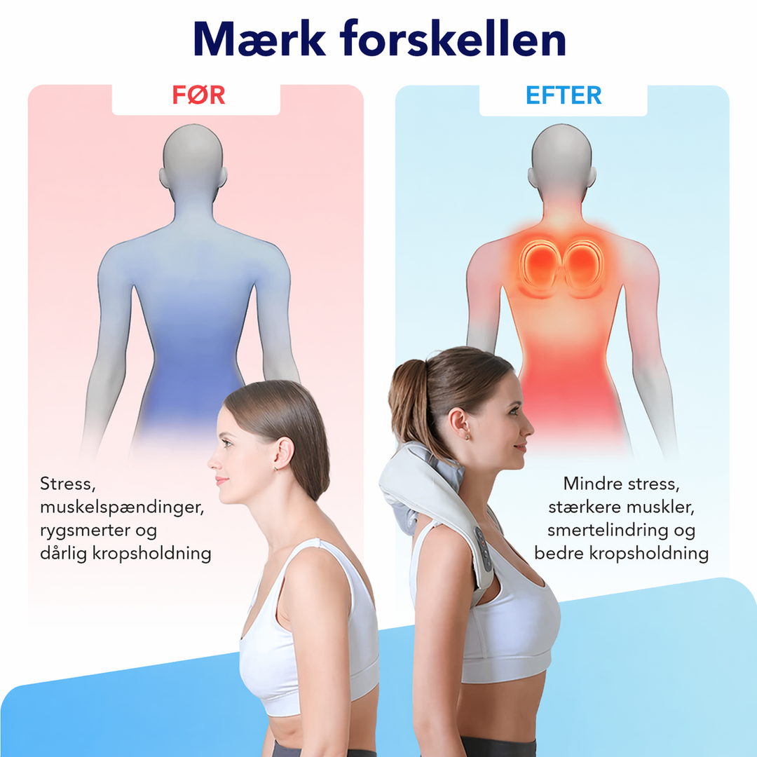 SmartNakke™ | Elektrisk massage med varme og lindring