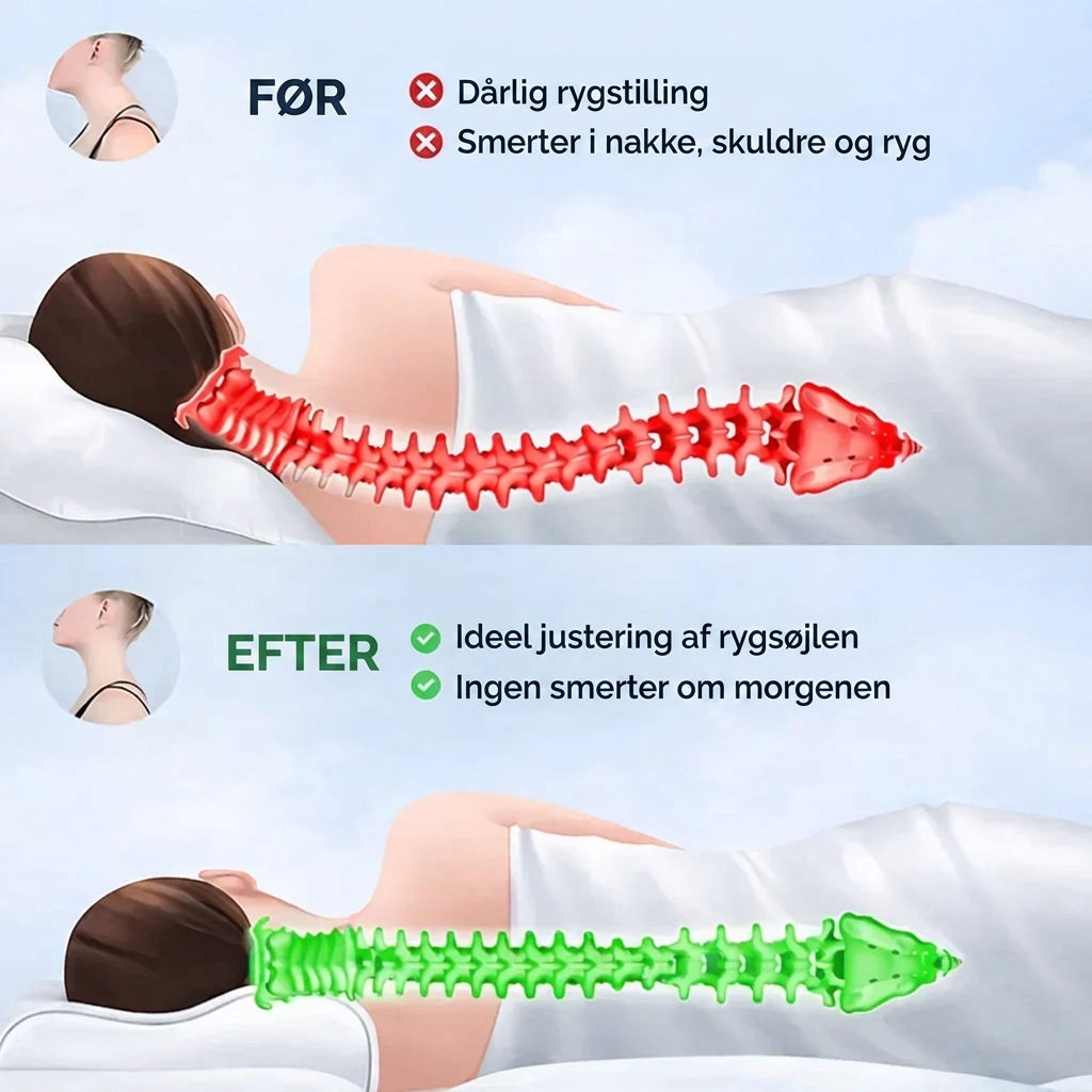 SøvnStøtte™ | Ergonomisk pude til nakke og skuldre