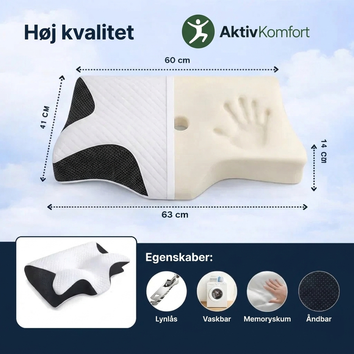 SøvnStøtte™ | Ergonomisk pude til nakke og skuldre