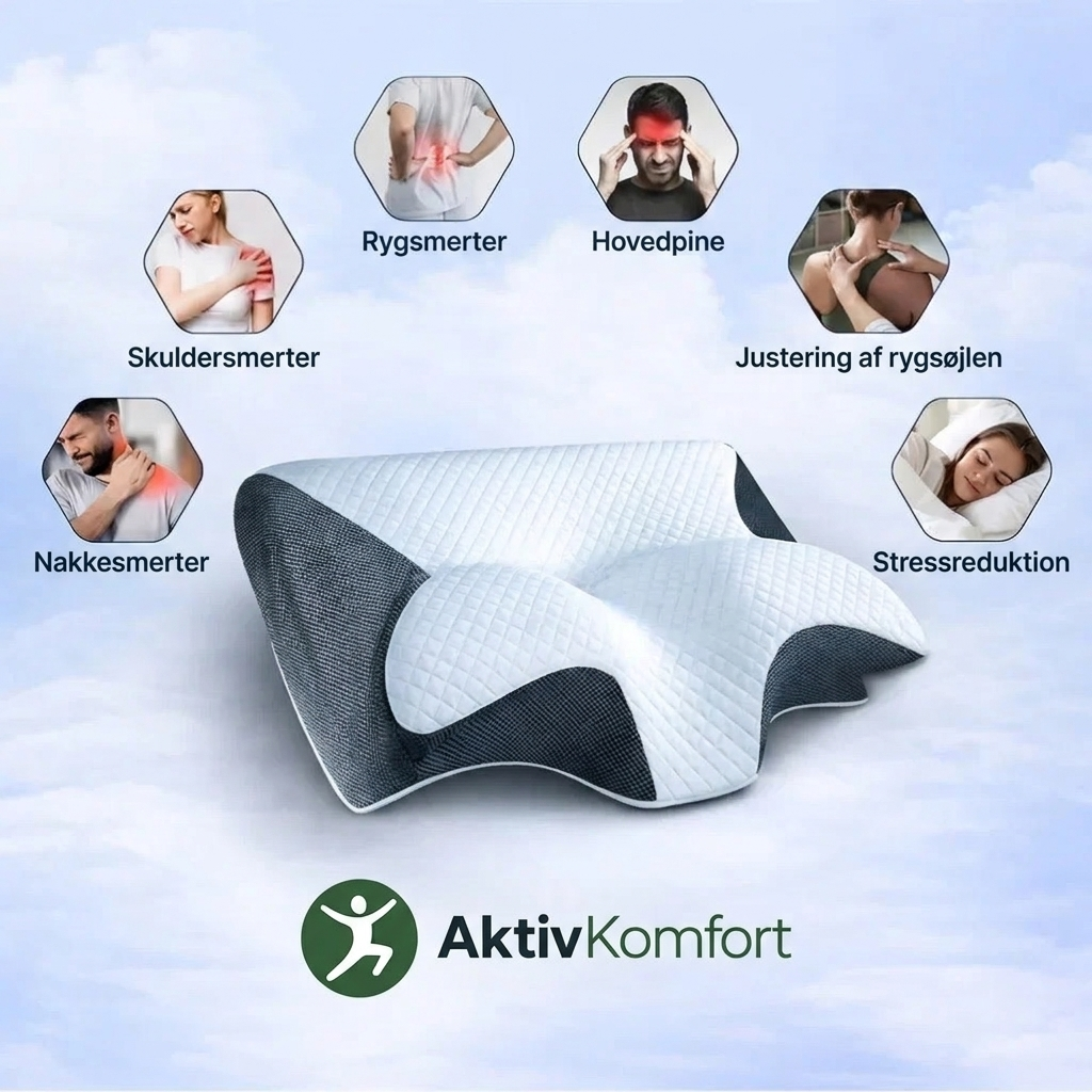 SøvnStøtte™ | Ergonomisk pude til nakke og skuldre