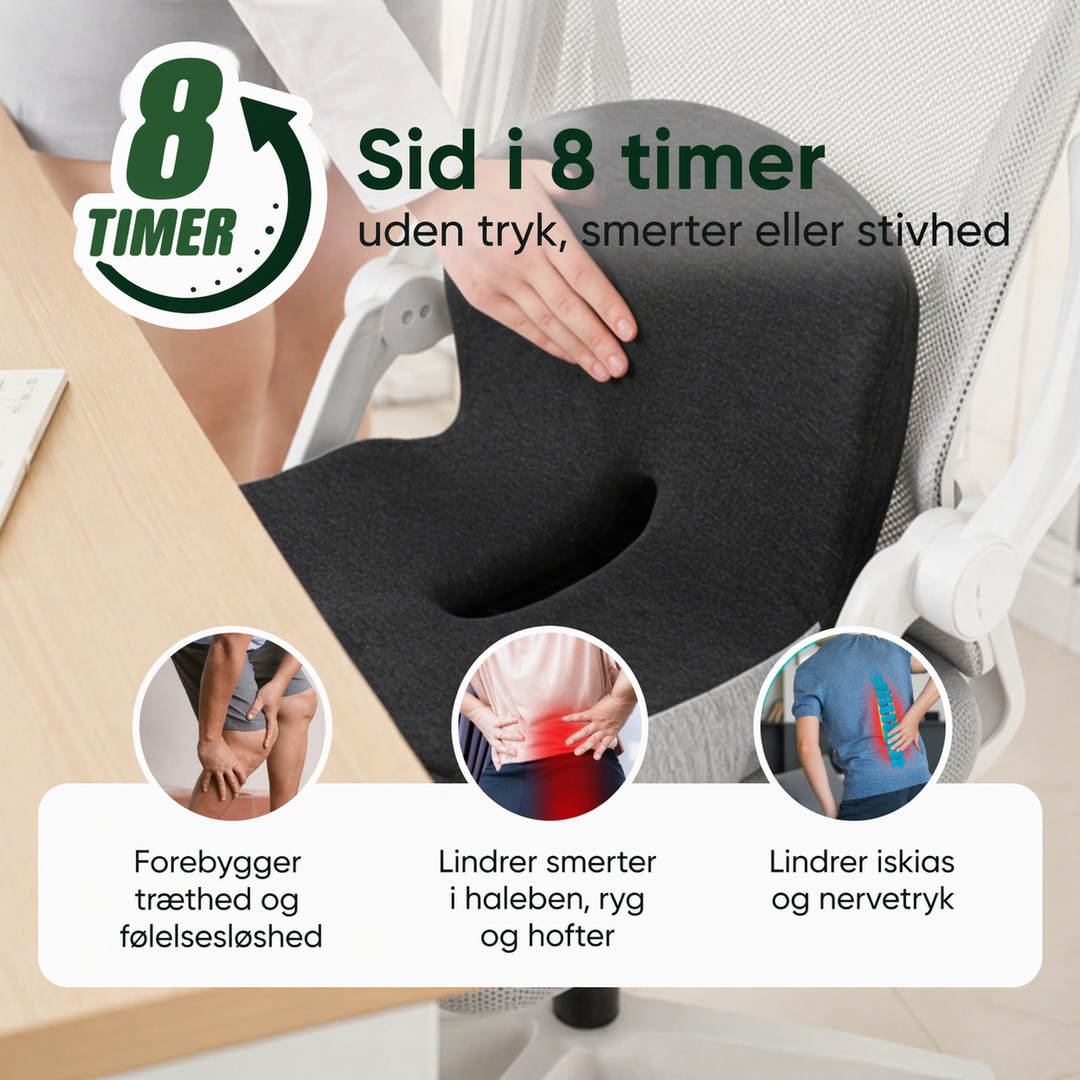 StøttePude™ | Ergonomisk siddepude til lindring af ryg og lænd