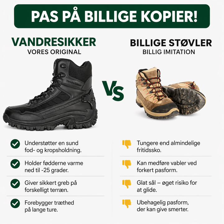 VandreSikker™ | Vandtætte sko med stabil støtte