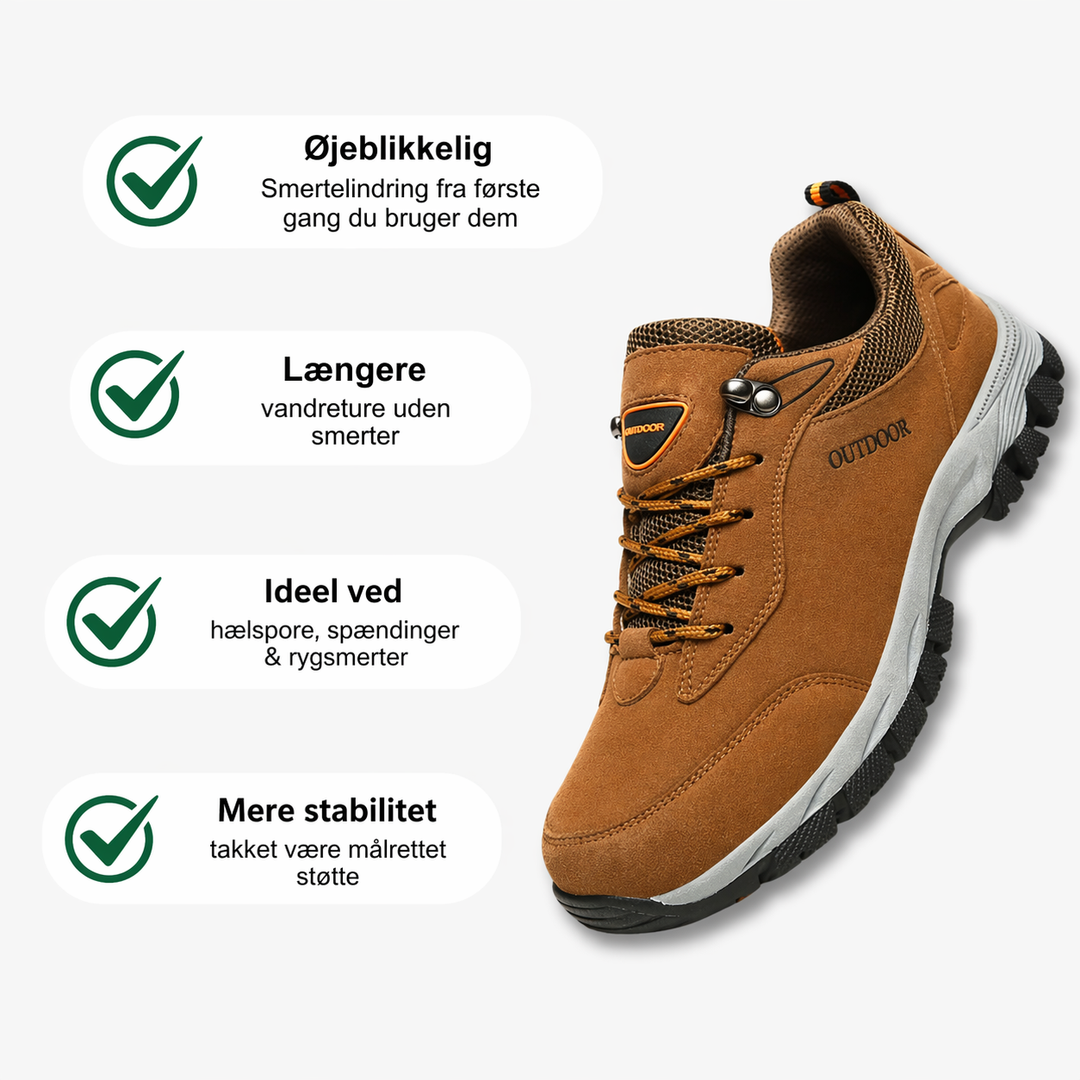 VandreStøtte™ | Komfortable sko til lange gåture